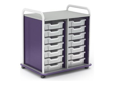 Paragon A&D Crossfit Storage - Trolley - 14 drawers - 16 gauge tubular steel, TFM - frost, cool gray, wisdom CFD30OFTOTES17-918OZO