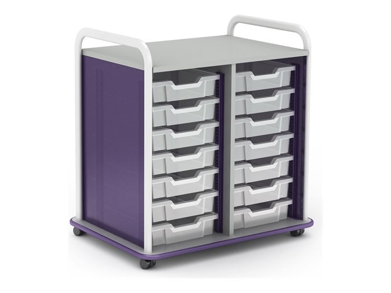 Paragon A&D Crossfit Storage - Trolley - 14 drawers - 16 gauge tubular steel, TFM - frost, cool gray, wisdom CFD30OFTOTES17-918OZO