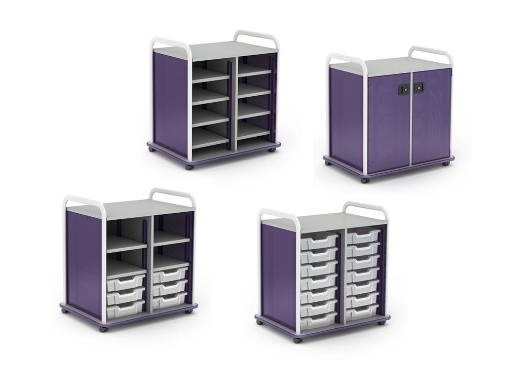 Paragon A&D Crossfit Storage - Trolley - 6 drawers - 4 shelves - 16 gauge tubular steel, TFM - frost, purple, wisdom CFD30OF17CO-918PZP