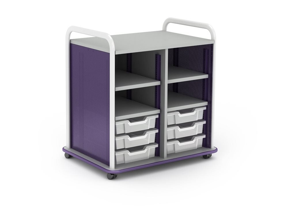 Paragon A&D Crossfit Storage - Trolley - 6 drawers - 4 shelves - 16 gauge tubular steel, TFM - frost, purple, wisdom CFD30OF17CO-918PZP