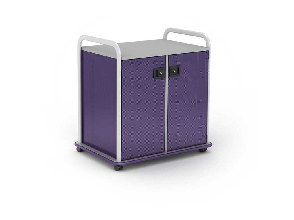 Paragon A&D Crossfit Storage - Trolley - 8 shelves - 2 doors - 16 gauge tubular steel, TFM - frost, orangesicle, wisdom CFD30WDSHLV-918XZX