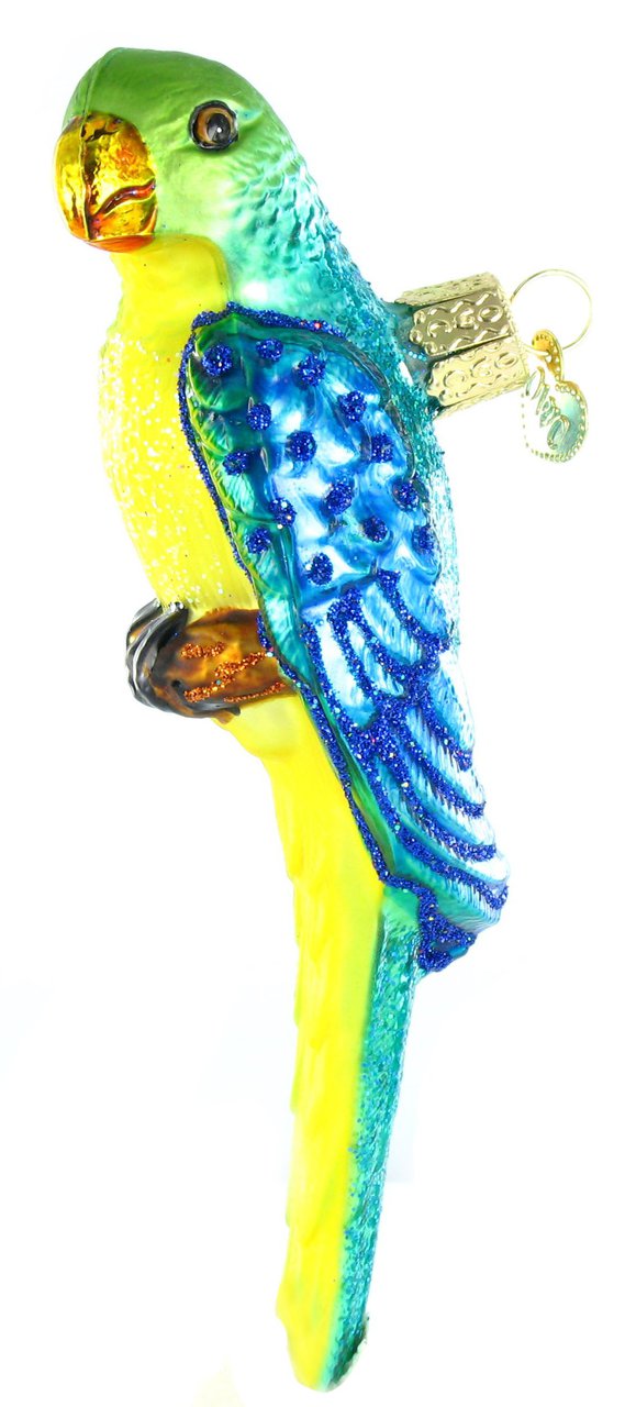 Parakeet Glass Ornament