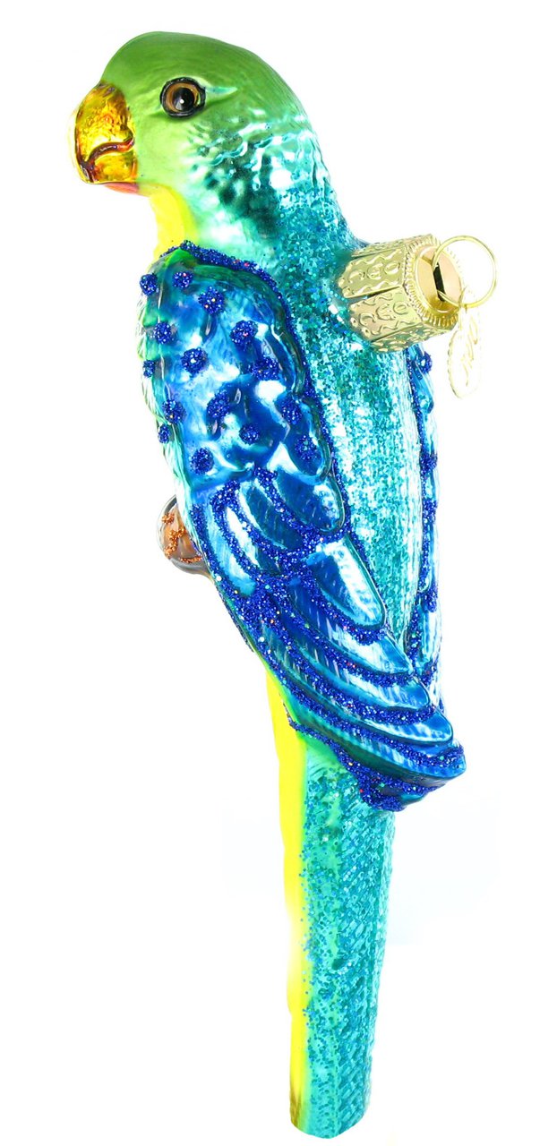 Parakeet Glass Ornament