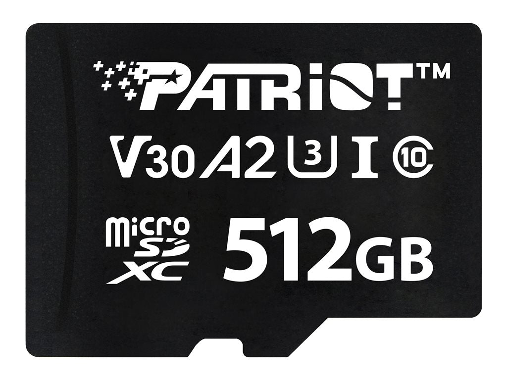 Patriot VX Series - Flash memory card - 512 GB - A2 / Video Class V30 / UHS-I U3 / Class10 - microSDXC UHS-I U3 PSF512GVX32MCX
