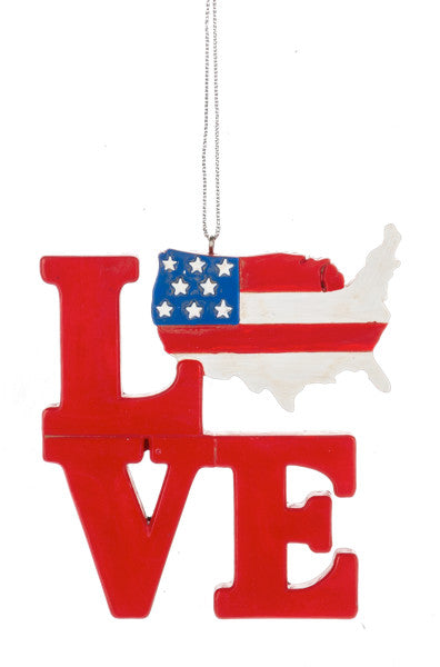 Patriotic Love USA Ornament