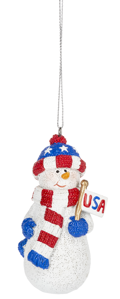 Patriotic Snowman Ornament -