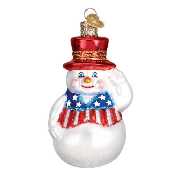 Patriotic Snowman Ornament