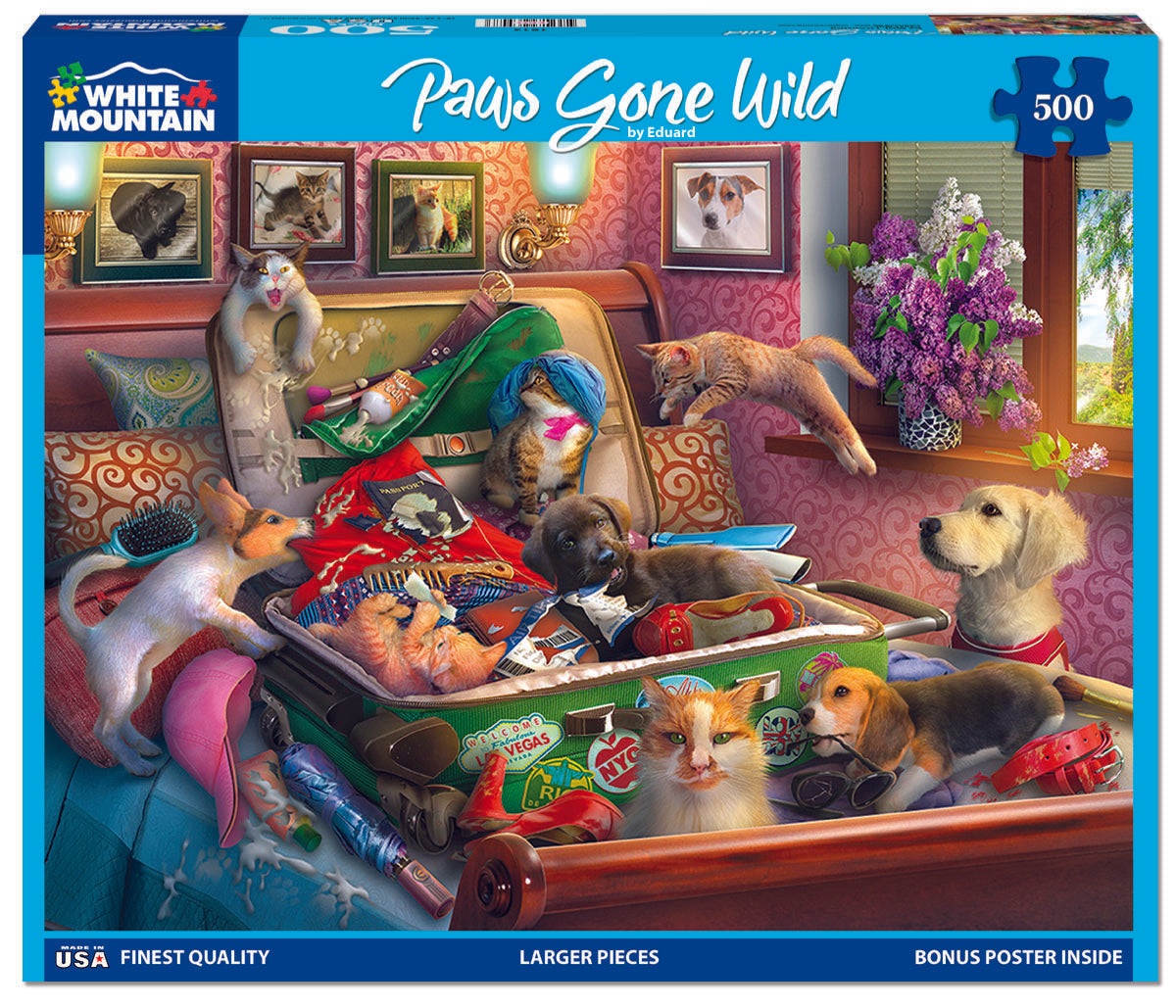 Paws Gone Wild - 500 Piece Jigsaw Puzzle