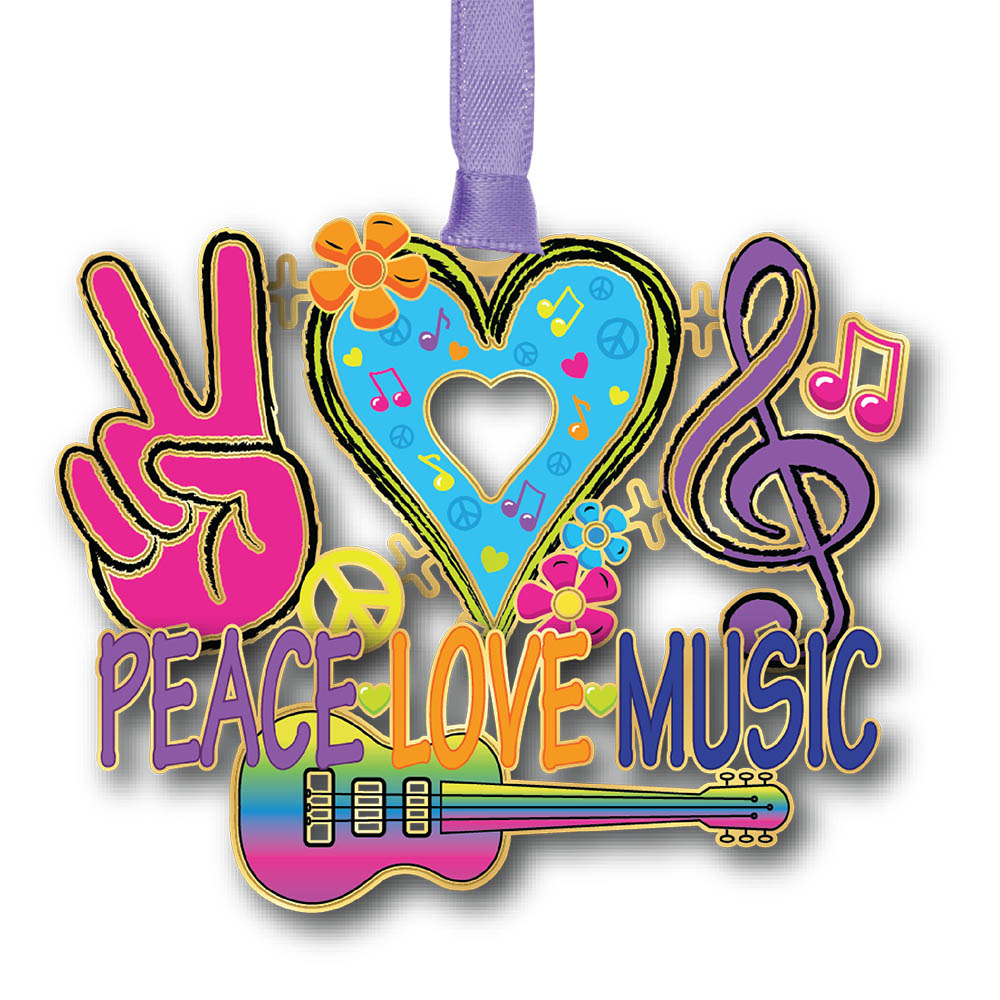 Peace, Love And Music Ornament