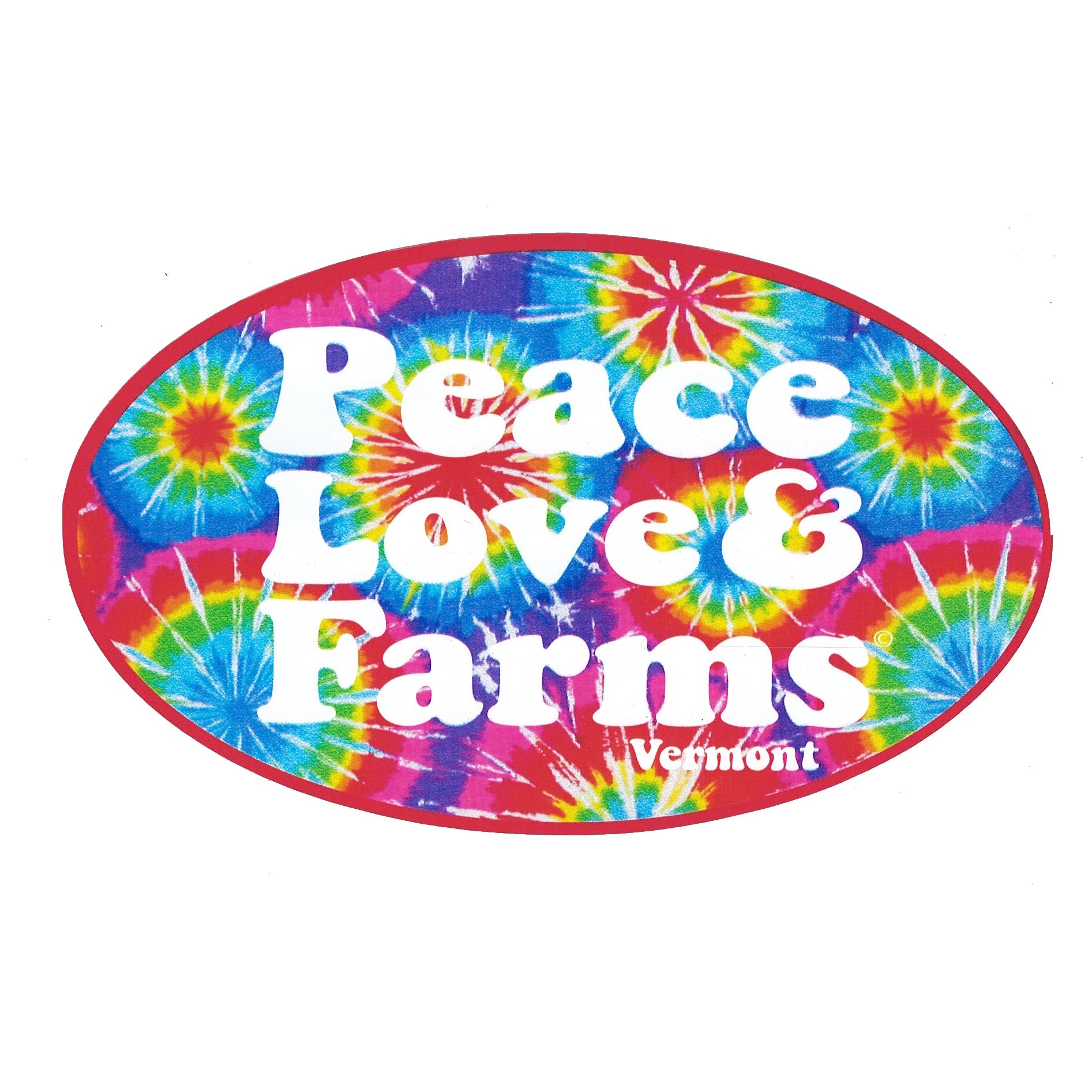 Peace Love & Farms - Vermont Decal
