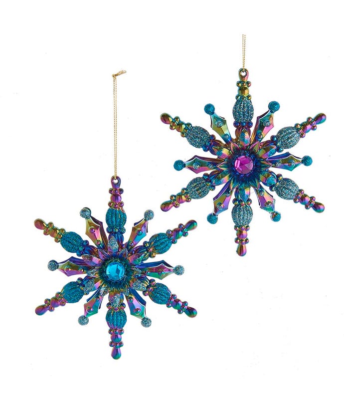 Peacock Snowflake Ornament-