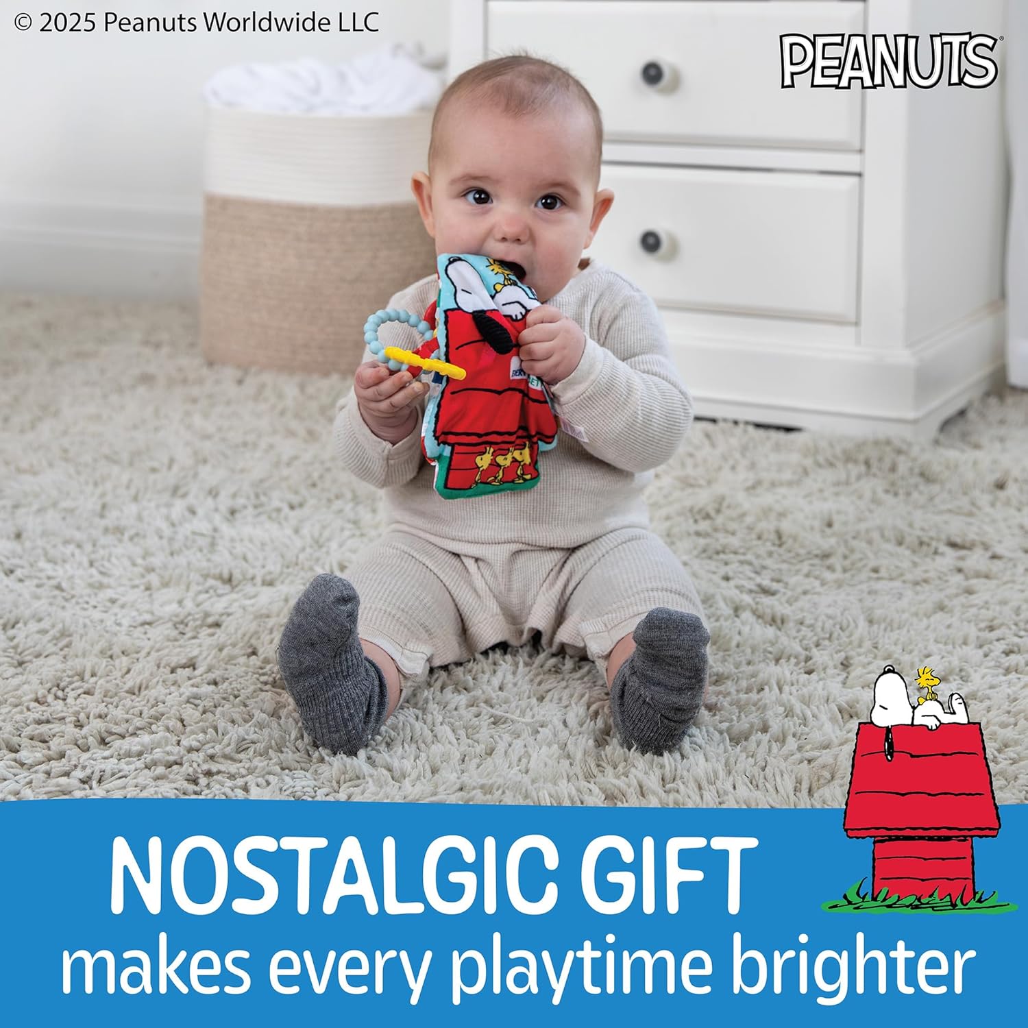 Peanuts Snoopy- On-The-Go Sensory Crinkle Teether Toys