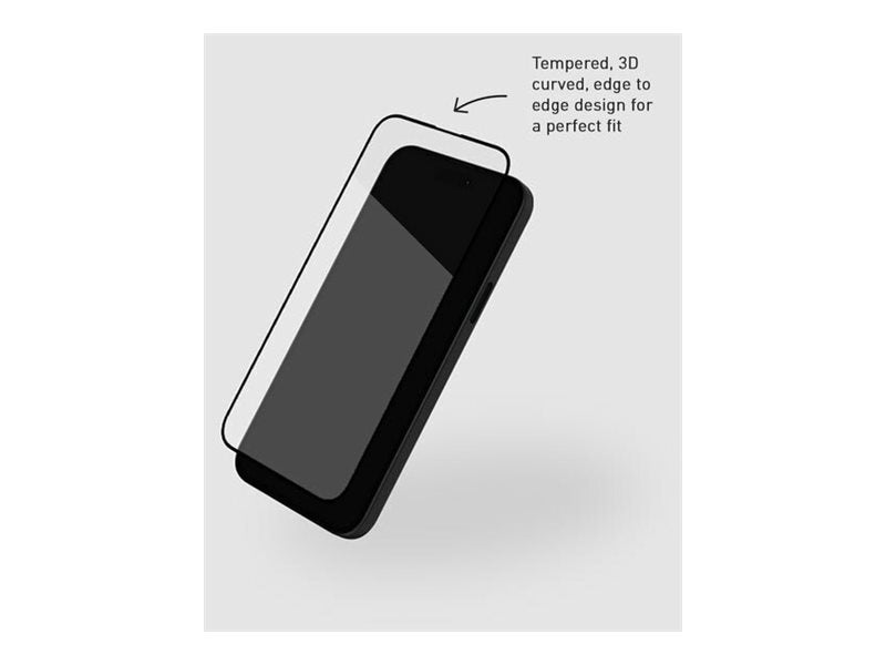 Peel - Screen protector for cellular phone - 3D - glass - frame color black (pack of 2) - for Apple iPhone 16 Pro Max