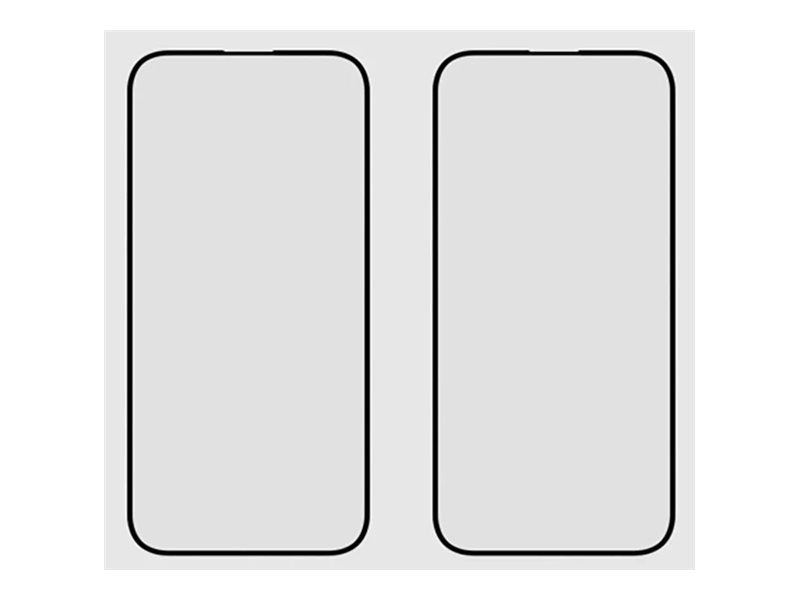 Peel - Screen protector for cellular phone - 3D - glass - frame color black (pack of 2) - for Apple iPhone 16 Pro Max