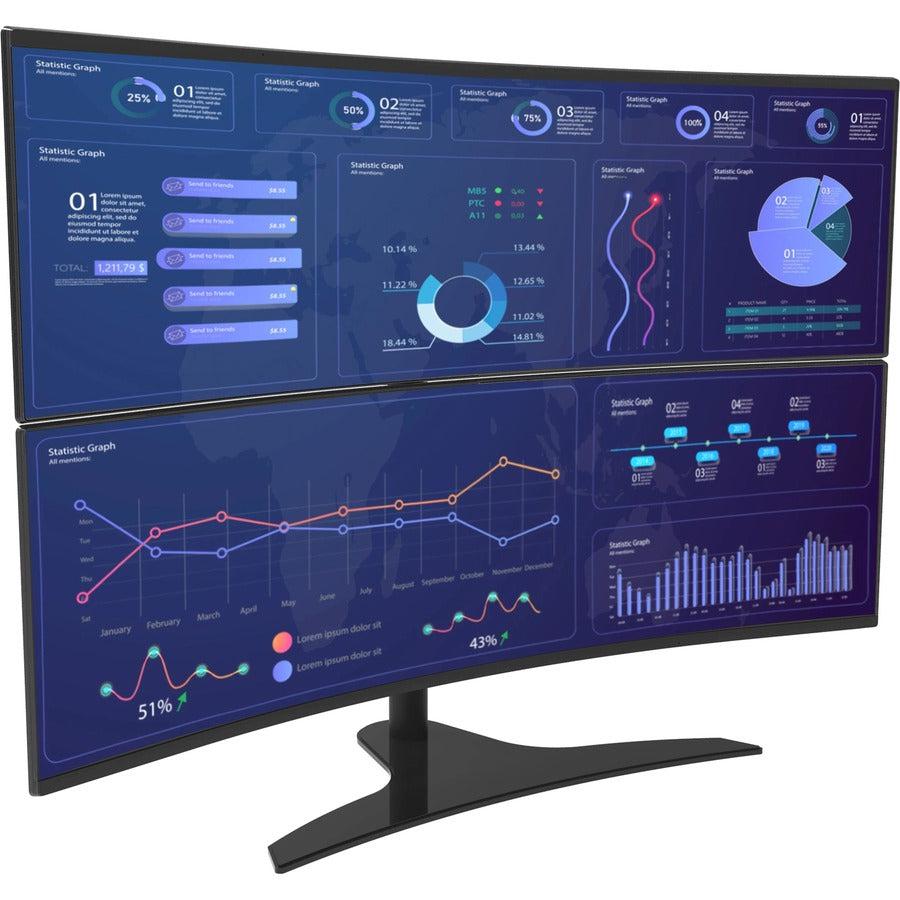 Peerless-AV 1x2 Freestanding Desktop Stand for 24 to 49" Ultra-Wide Curved Monitors" LCT650SD