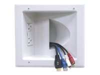 Peerless Recessed Low Voltage Media Plate with Duplex Surge Suppressor IBA5-W - Mount transition plate - wall mountable