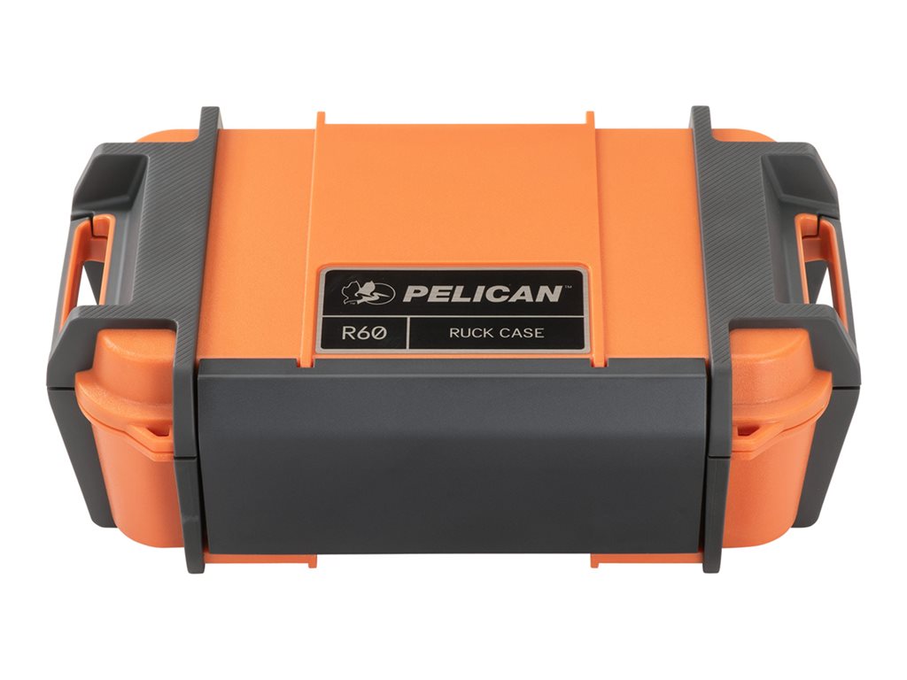 Pelican R60 - Hard case - rugged - acrylonitrile butadiene styrene (ABS), polycarbonate (PC), thermoplastic rubber, stainless RKR600-0000-OR
