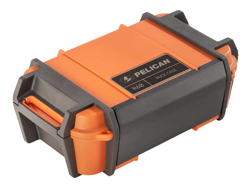 Pelican R60 - Hard case - rugged - acrylonitrile butadiene styrene (ABS), polycarbonate (PC), thermoplastic rubber, stainless RKR600-0000-OR