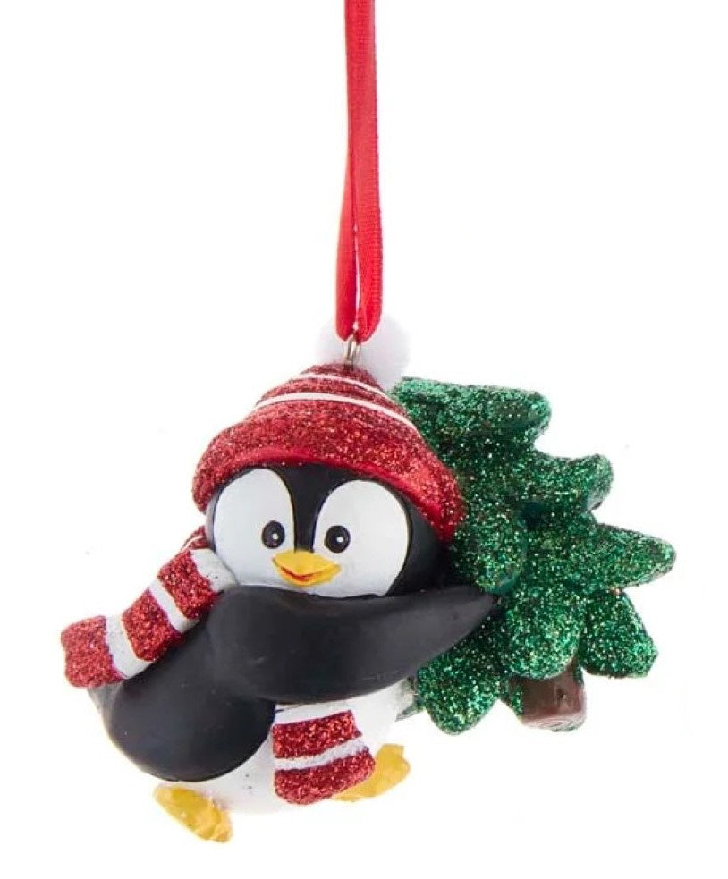 Penguin With Hat and Scarf Ornament - Tree