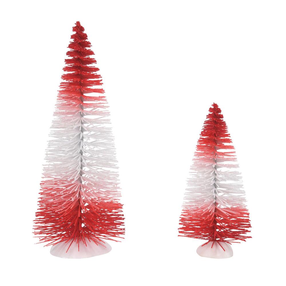 Peppermint Stripe Trees - Set of 2