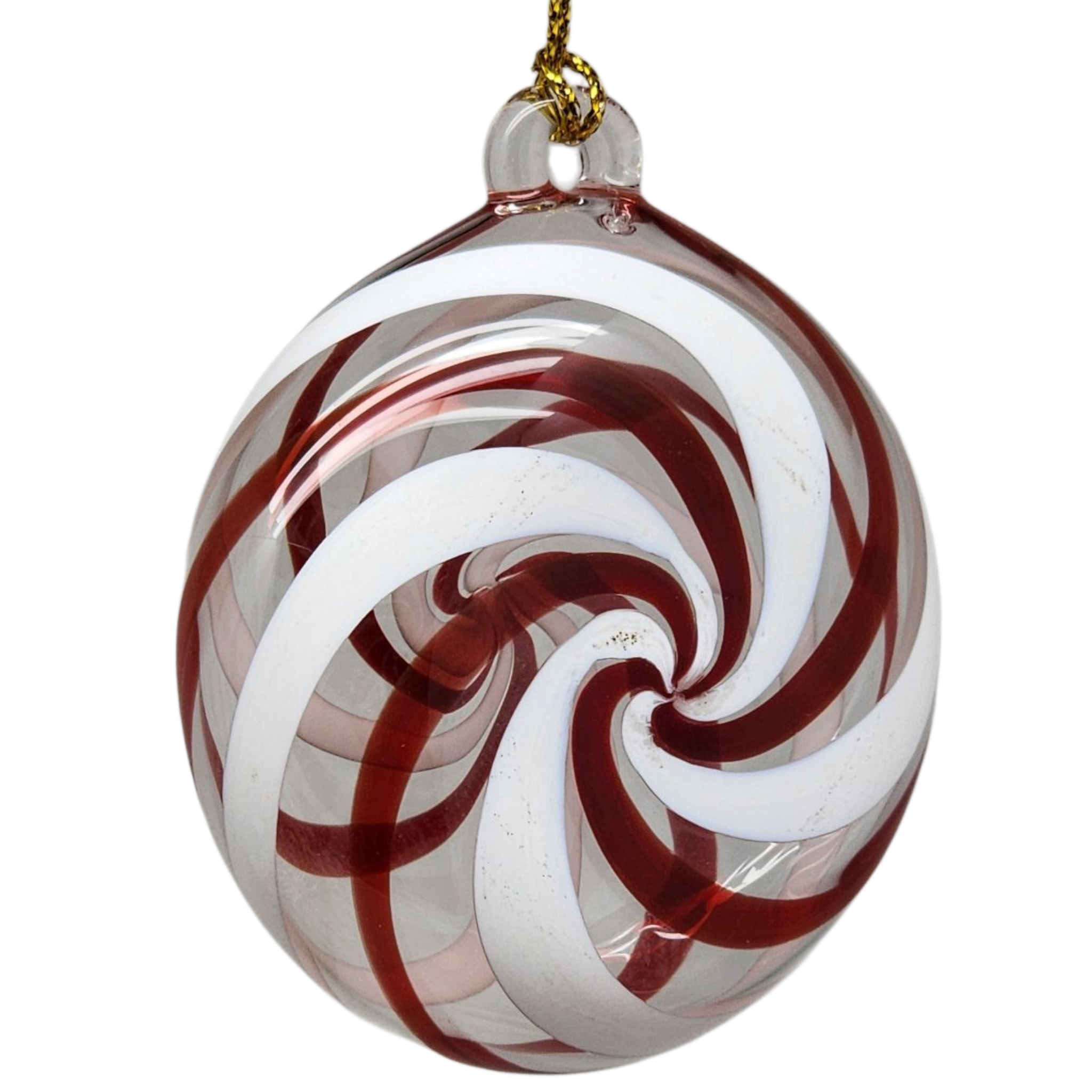 Peppermint Swirl Egyptian Glass Ornament