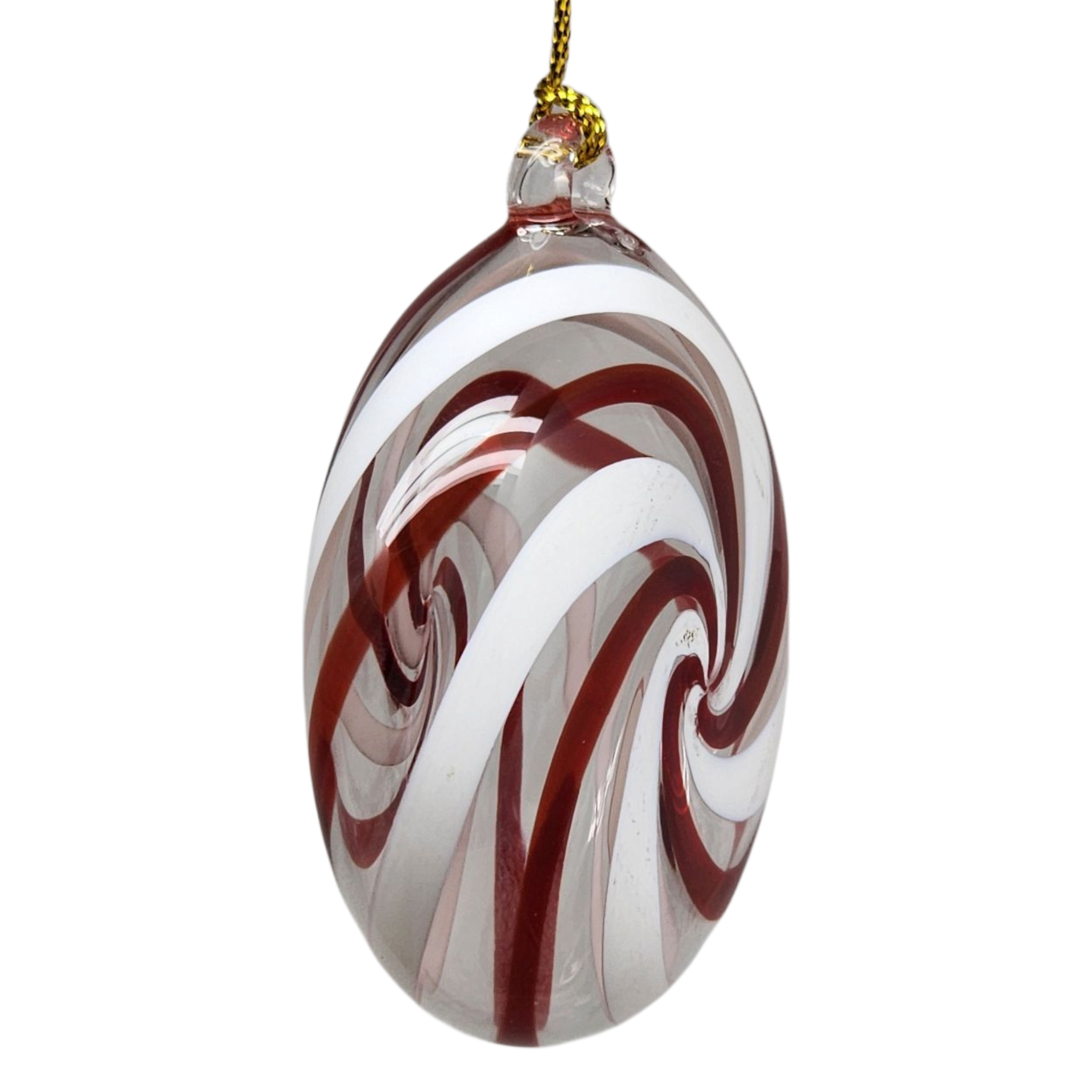 Peppermint Swirl Egyptian Glass Ornament