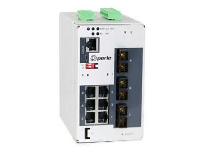Perle IDS-509F3-C2MD2-SD40 - Switch - managed - 6 x 10/100/1000 + 2 x 100Base-FX + 1 x 100Base-LX - DIN rail mountable -
