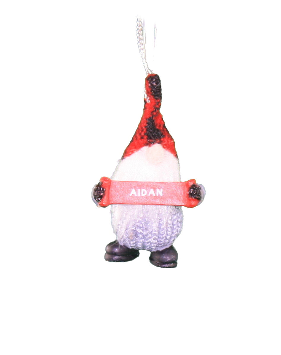 Personalized Gnome Ornament (Letters A-I) - Aidan