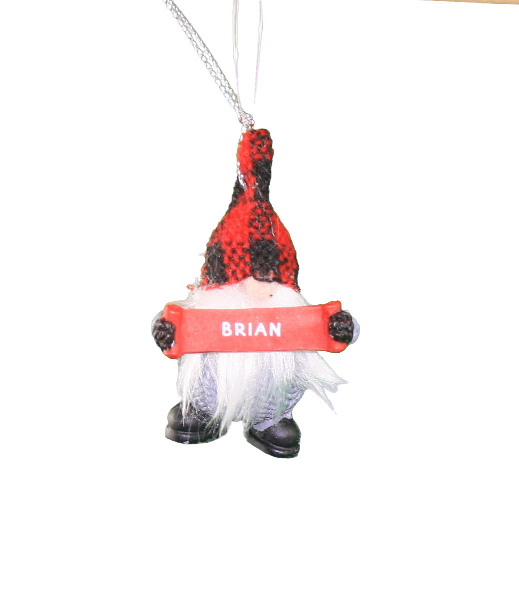 Personalized Gnome Ornament (Letters A-I) - Brian