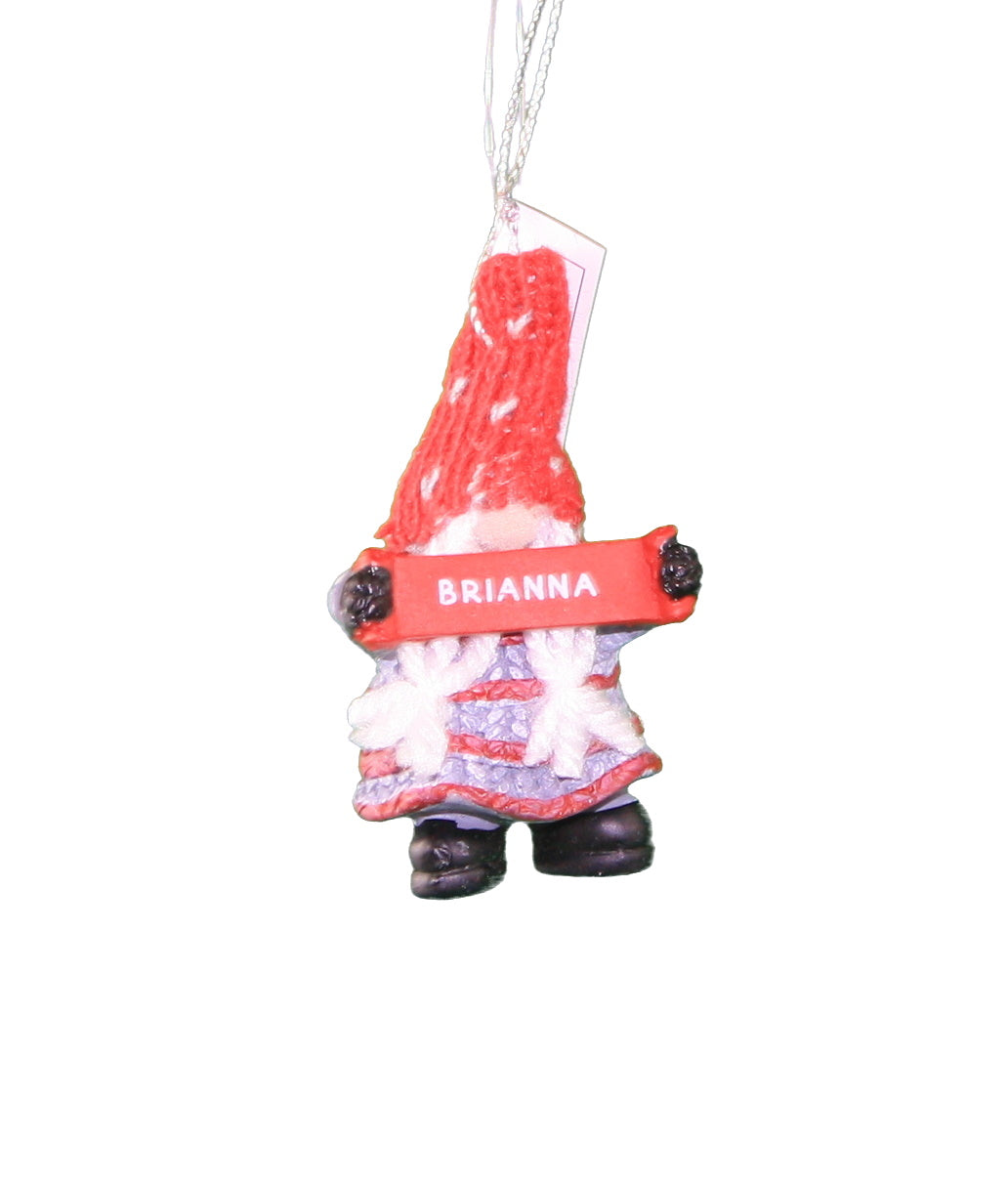 Personalized Gnome Ornament (Letters A-I) - Brianna