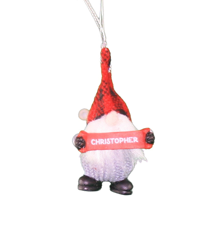 Personalized Gnome Ornament (Letters A-I) - Christopher