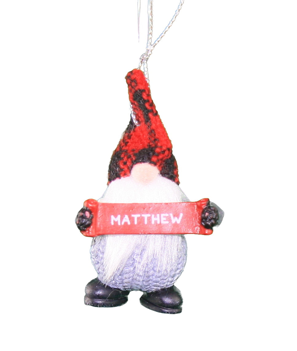 Personalized Gnome Ornament (Letters J-P) - Luke