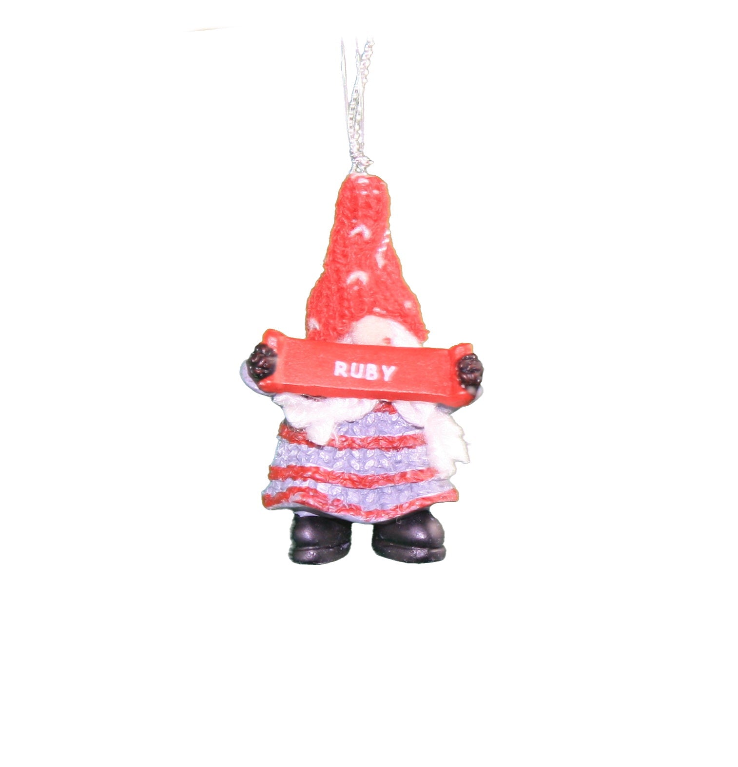 Personalized Gnome Ornament (Letters R-Z) - Ruby
