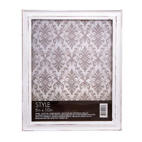 Picture Frame - Whitewash Wood - 8 x 10 inches