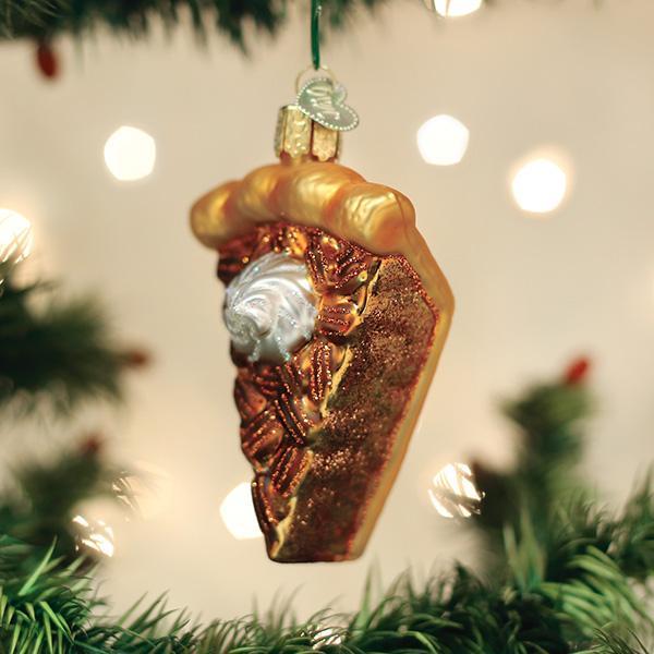 Piece of Pecan Pie Glass Ornament