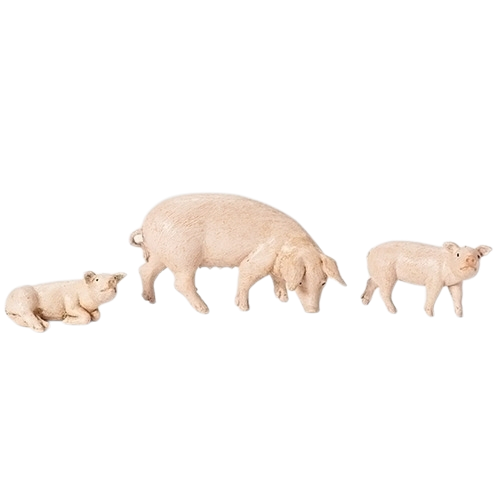 Pigs for a Nativity Scene - 3 Piece - 5 Inch Scale