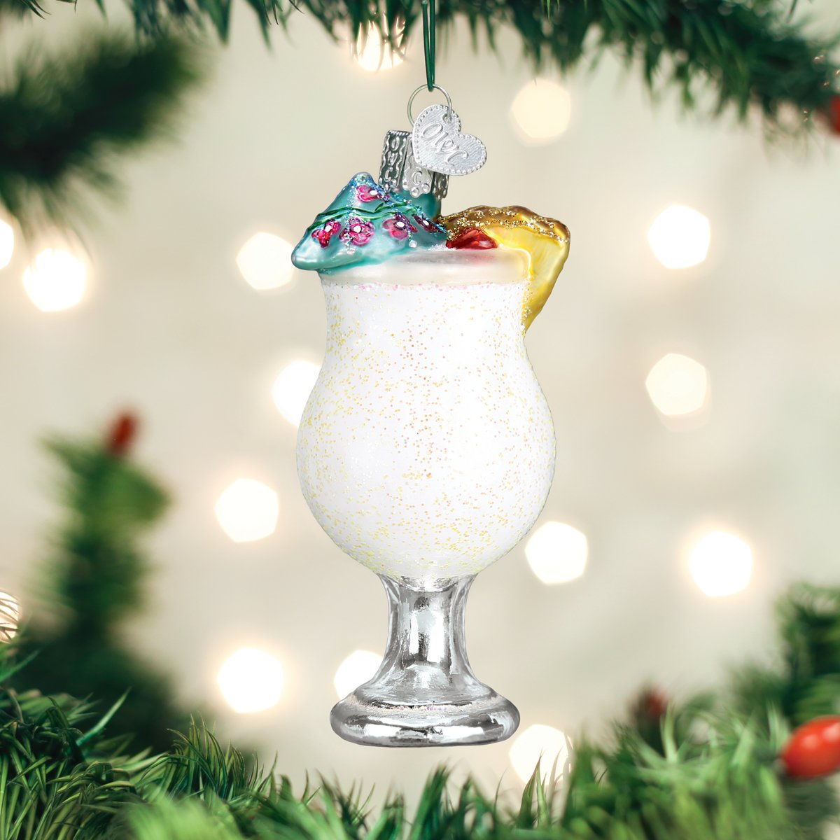 Pina Colada Glass Ornament