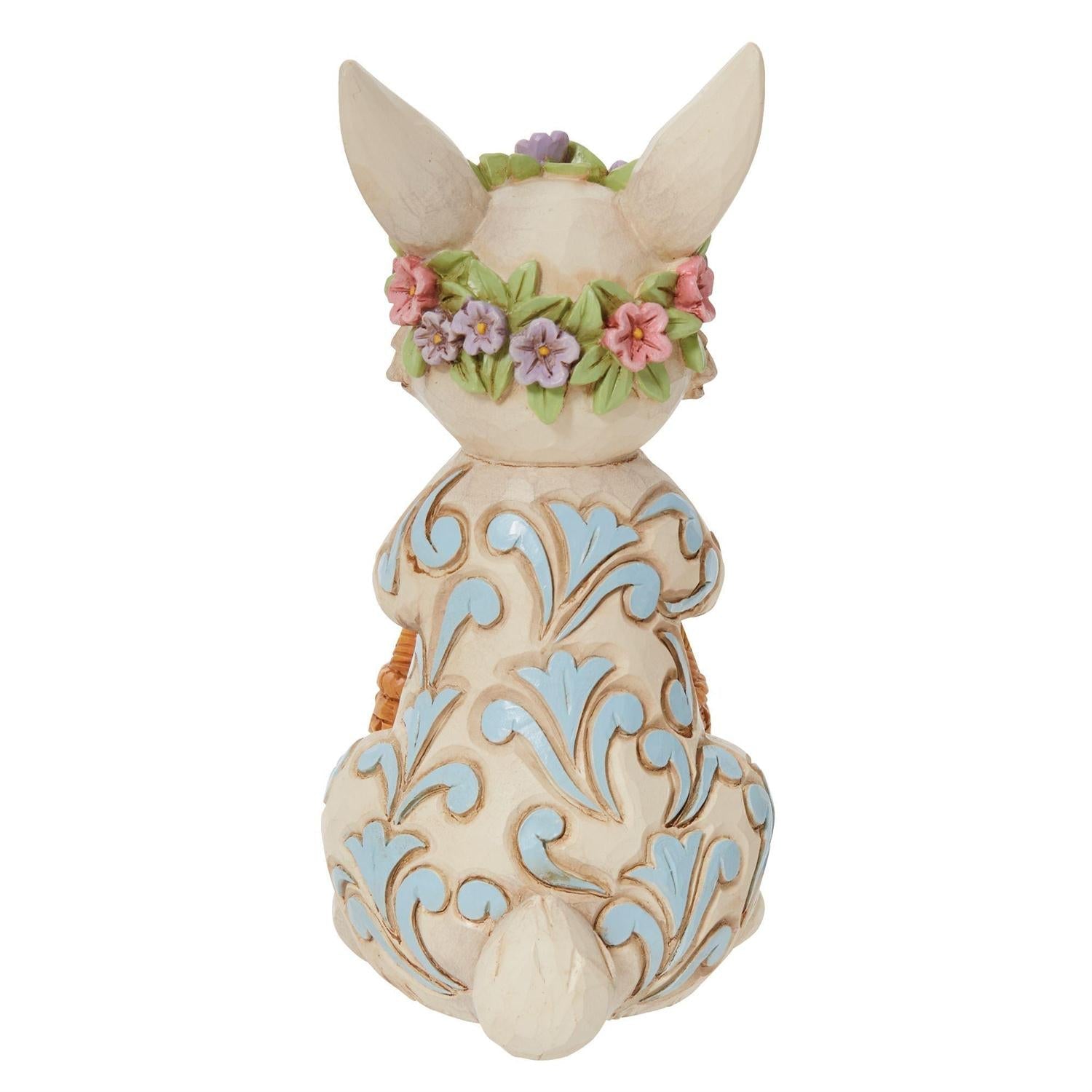 Pint Bunny with Floral Crown Figurine