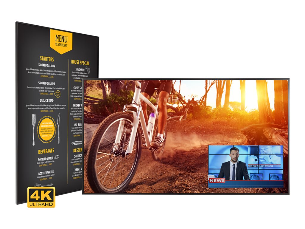 Planar UltraRes P Series URP55 - 55 Diagonal Class LED-backlit LCD display - digital signage - 4K UHD (2160p) 3840 x 2160 - edge-lit 998-2889-00