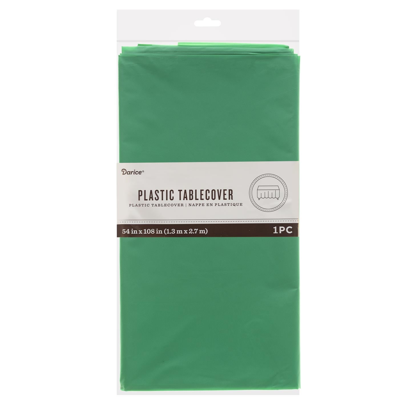 Plastic Table Cover - Rectangle - Emerald Green - 54 x 108 inches