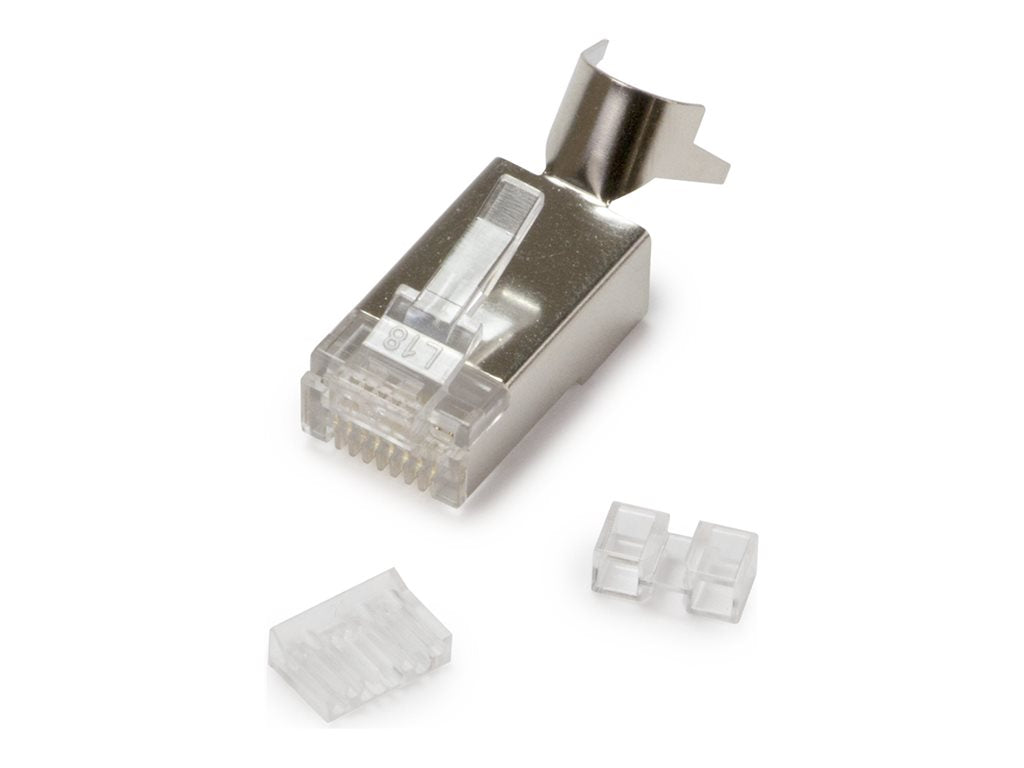 Platinum Tools - Network connector - RJ-45 (M) - shielded - CAT 6a/7 - solid, stranded - clear (pack of 10) 106243C