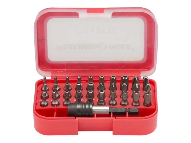 Platinum Tools Security Bit Set - Screwdriver bit set - 30 pieces - torx, tri-wing, spanner, torq-set, tamper-proof hex - for 19130C