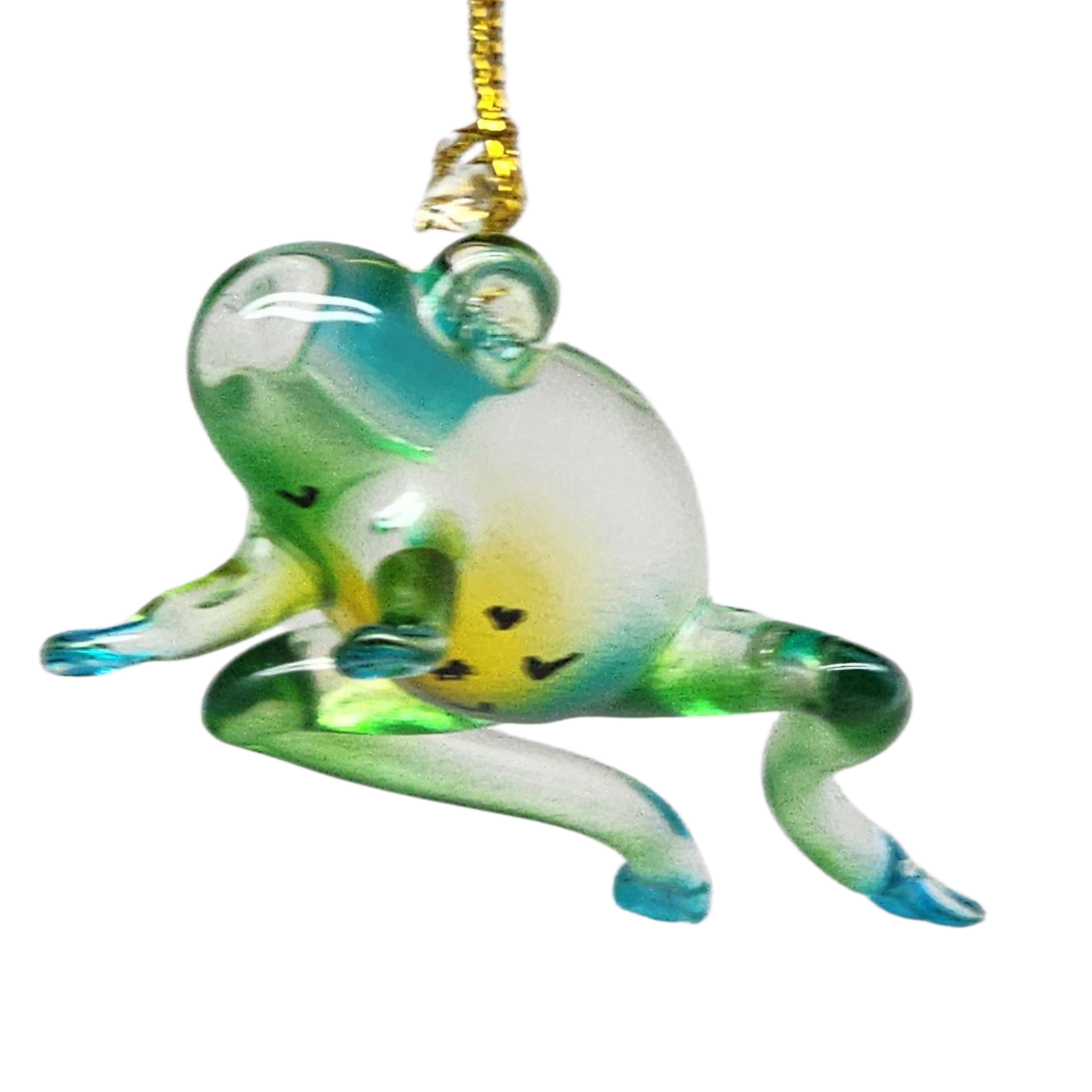 Playful Frog Glass Ornament