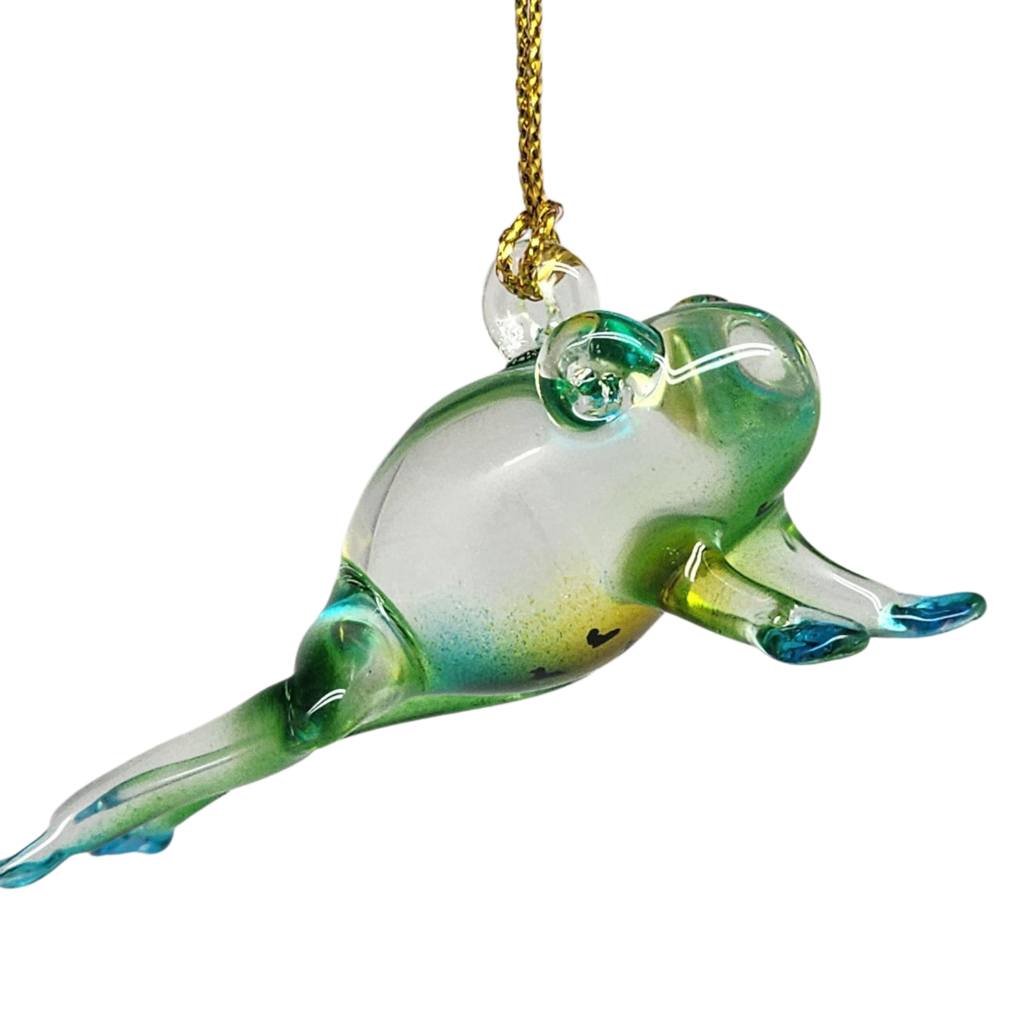 Playful Frog Glass Ornament