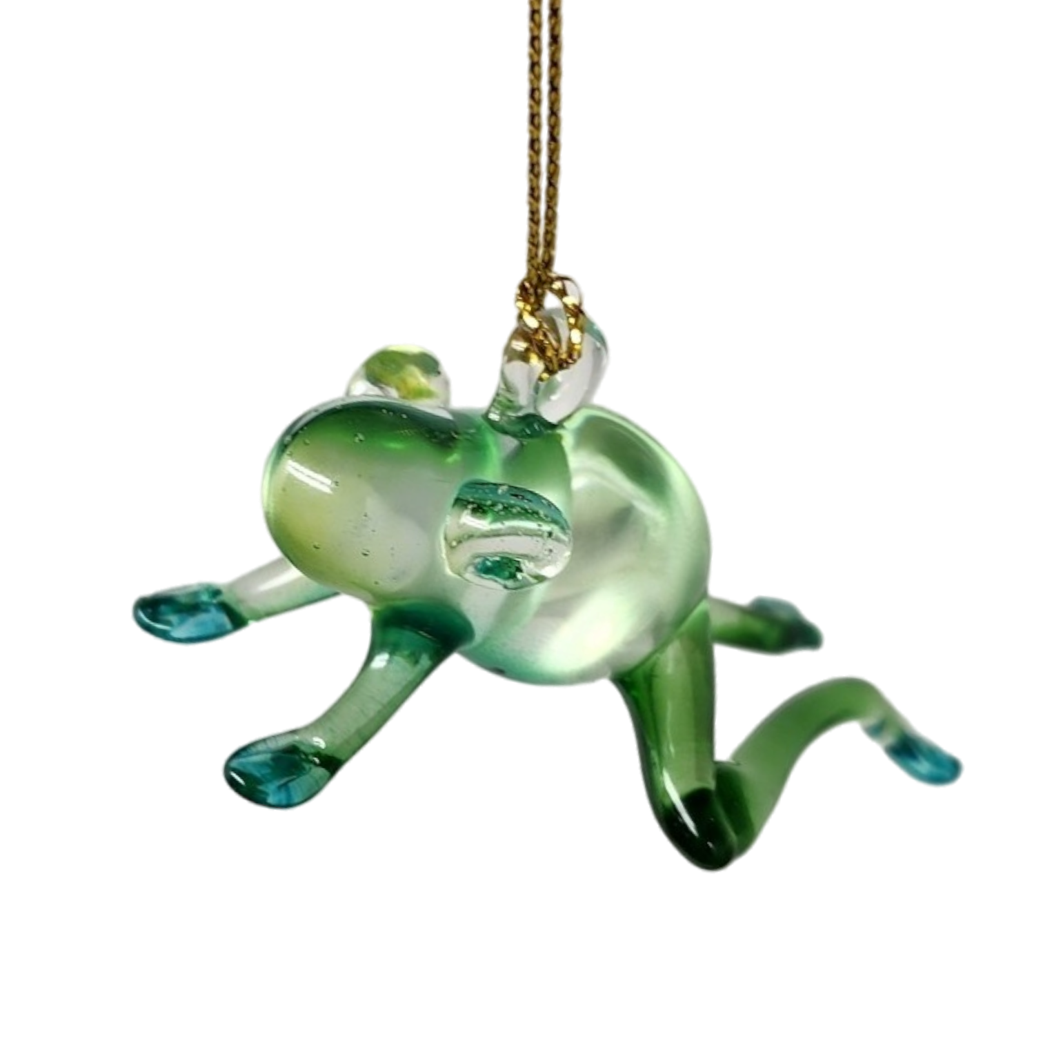 Playful Frog Glass Ornament