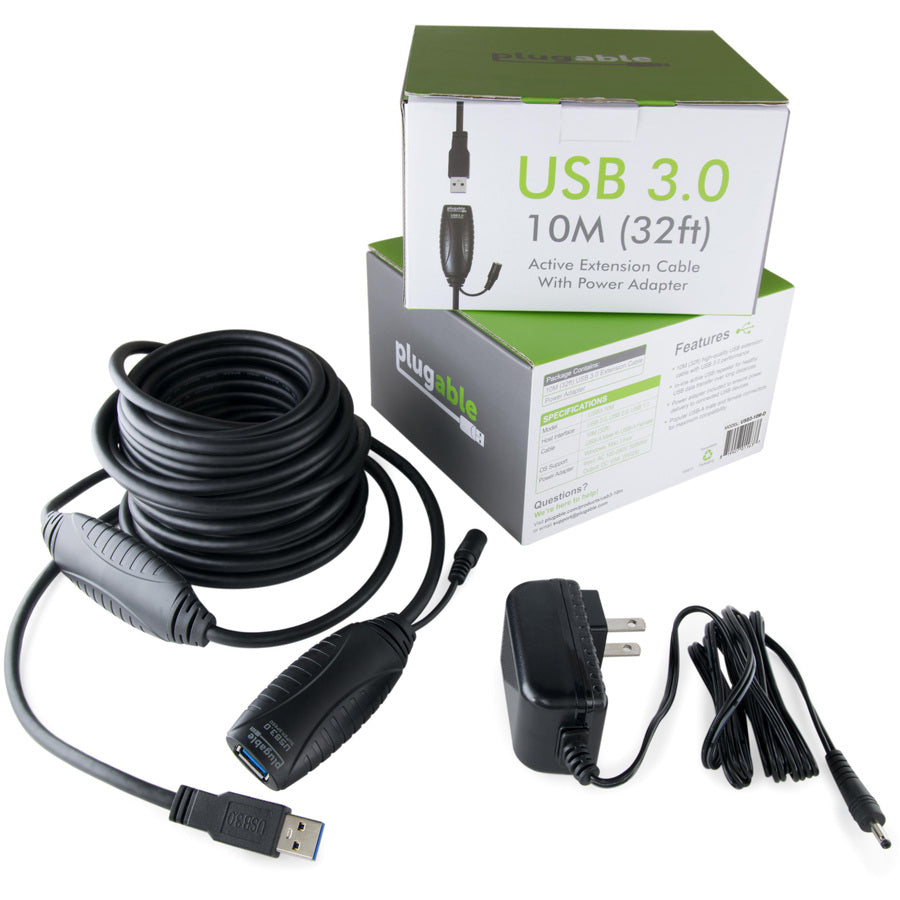 Plugable 10 Meter (32 Foot) Usb 3.0 Active Extension Cable