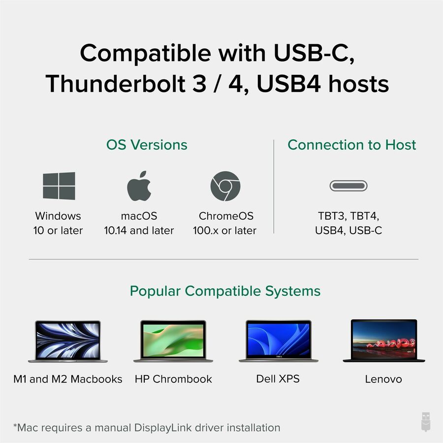 Plugable 14-in-1 USB-C Triple Monitor Laptop Docking Station with 100W Charging -