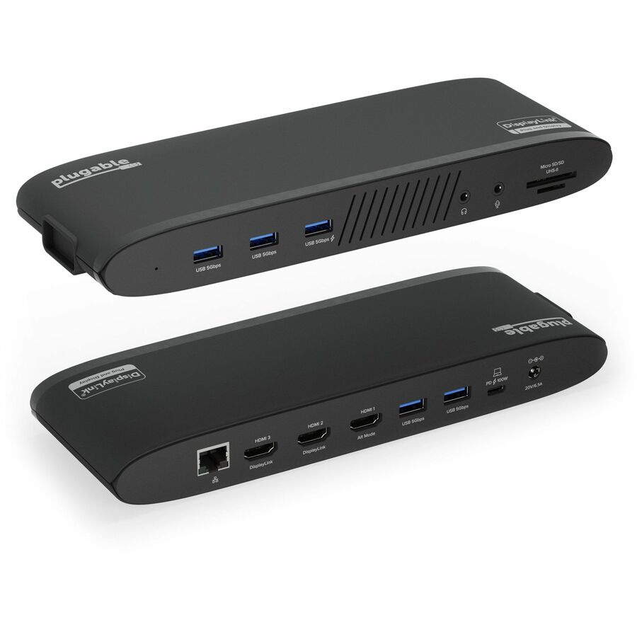 Plugable 14-in-1 USB-C Triple Monitor Laptop Docking Station with 100W Charging -