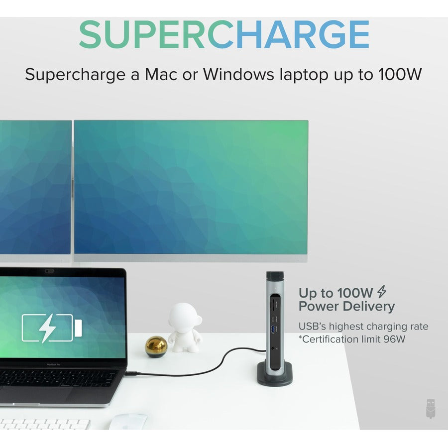 Plugable 14-in-1 USB-C and Thunderbolt Dock - 40Gbps, 96W Charging, Compatible with Mac and Windows TBT3-UDZ