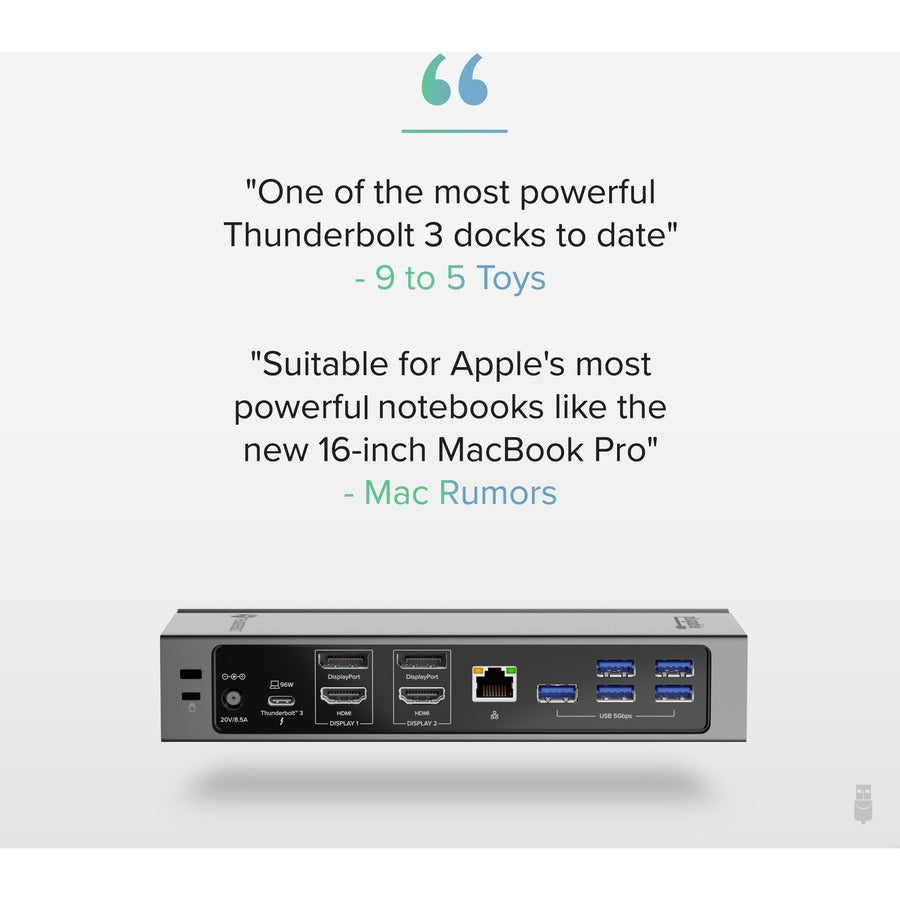 Plugable 14-in-1 USB-C and Thunderbolt Dock - 40Gbps, 96W Charging, Compatible with Mac and Windows TBT3-UDZ